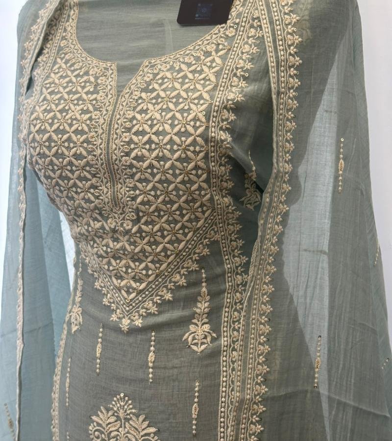 Mul Chanderi Suit Set - Mixed Colors