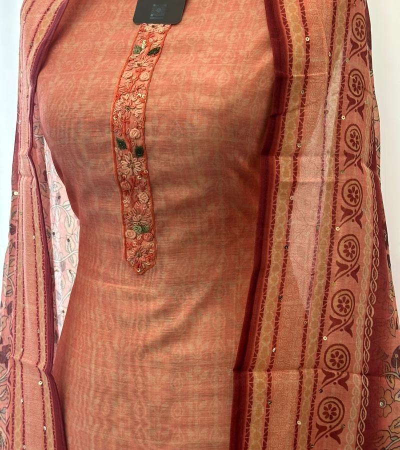 Kota Chanderi Suit Set - Rose Pink