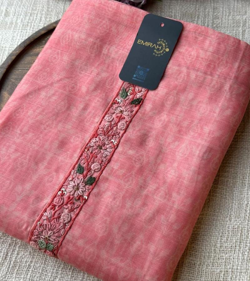 Kota Chanderi Suit Set - Rose Pink
