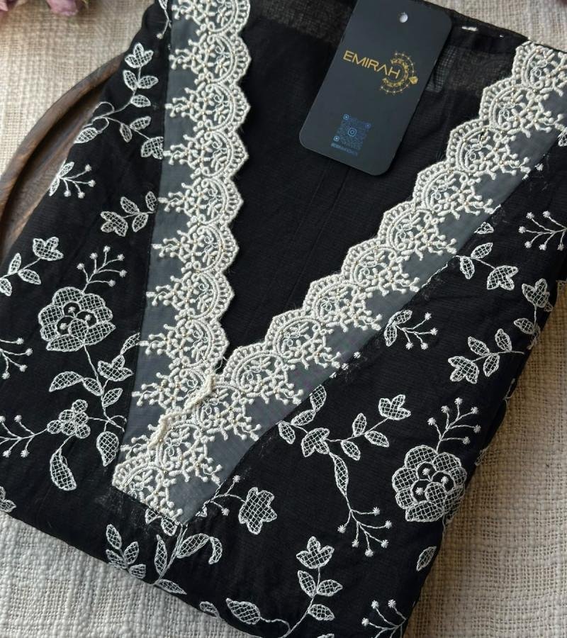 Elegant Net Kota Suit Set - Jet Black