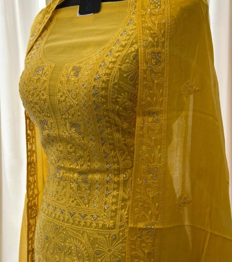 Radiant Mul Chanderi Suit Set - Mixed Colors