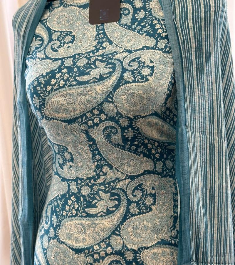 Elegant Paisley Cotton Linen Suit - Mixed Colors