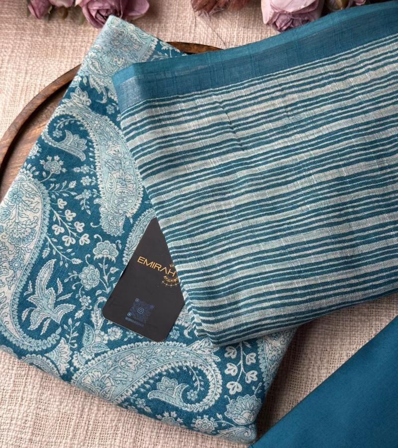 Elegant Paisley Cotton Linen Suit - Mixed Colors