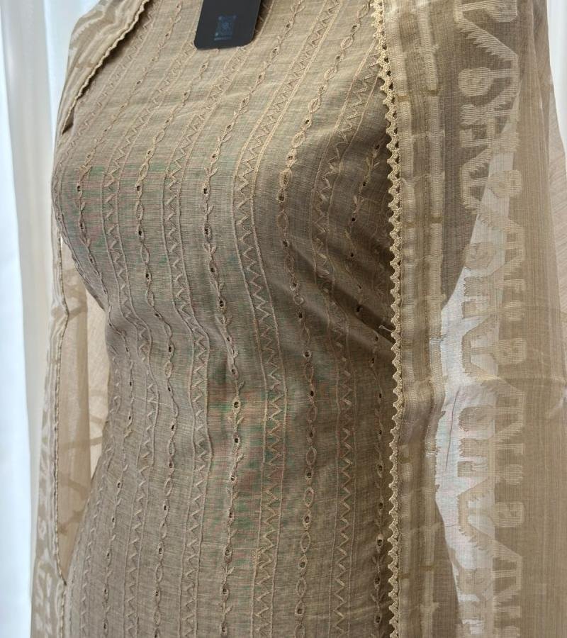 Chanderi with Jamdani Weaving - Mixed Colors