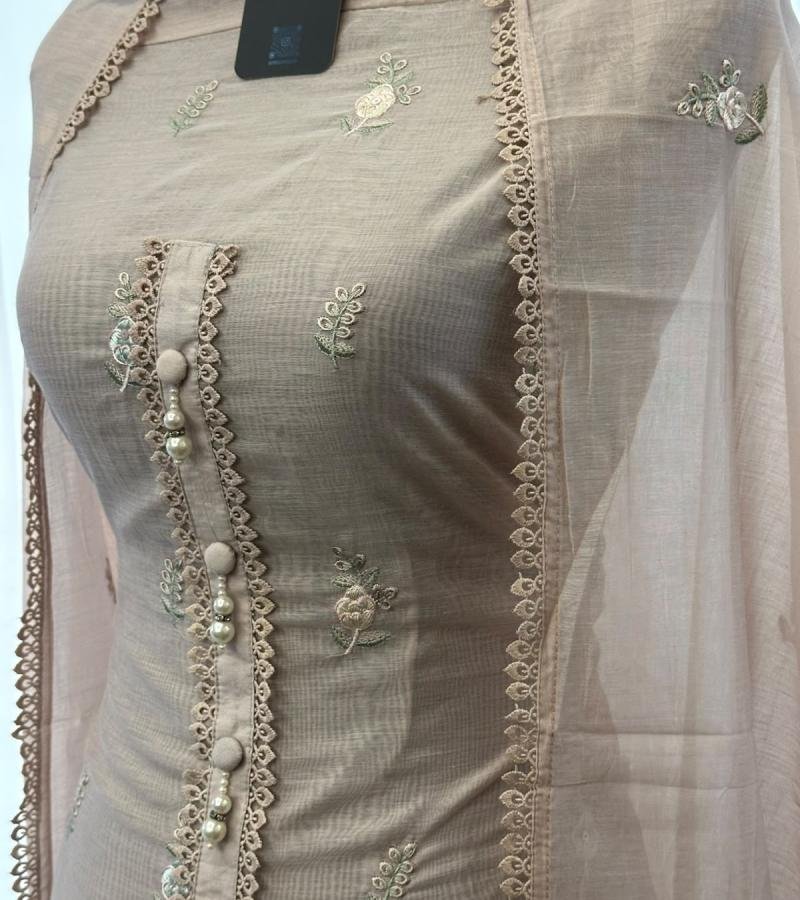 Blush Pink Mul Chanderi - Rose Pink