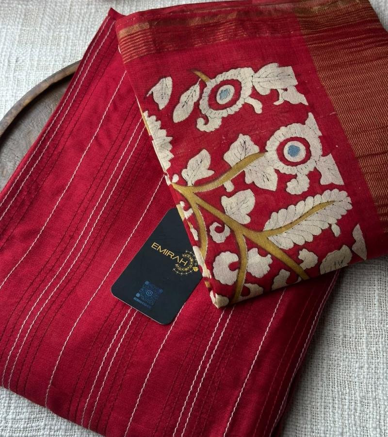 Chanderi Silk Floral Elegance  - Mixed Colors