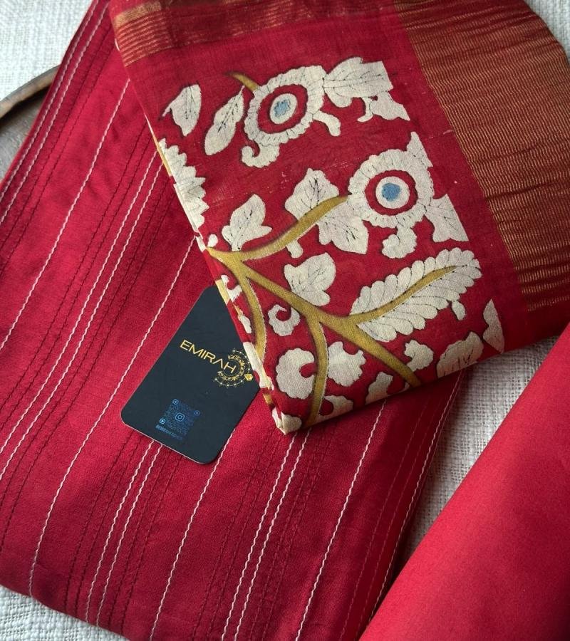 Chanderi Silk Floral Elegance  - Mixed Colors