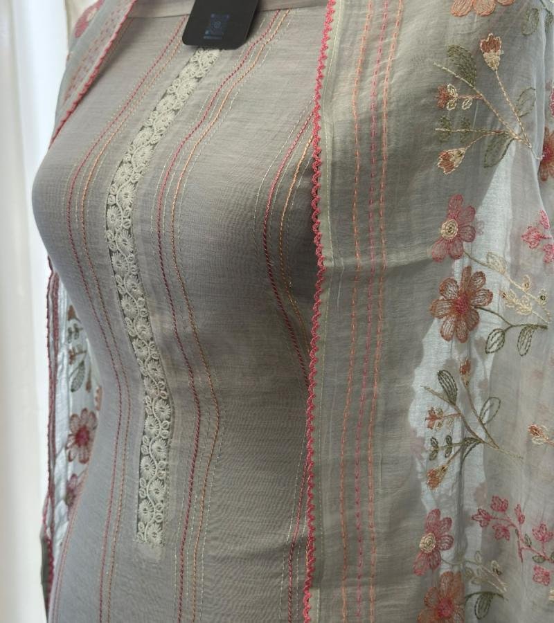 Mul Chanderi Floral Grace  - Mixed Colors