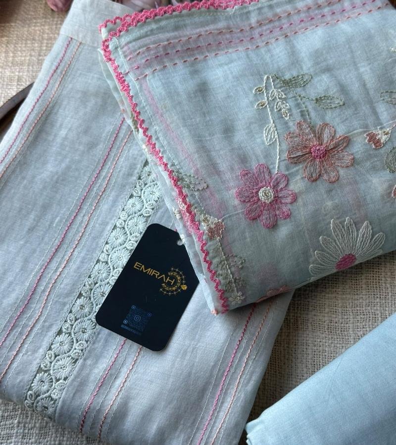 Mul Chanderi Floral Grace  - Mixed Colors