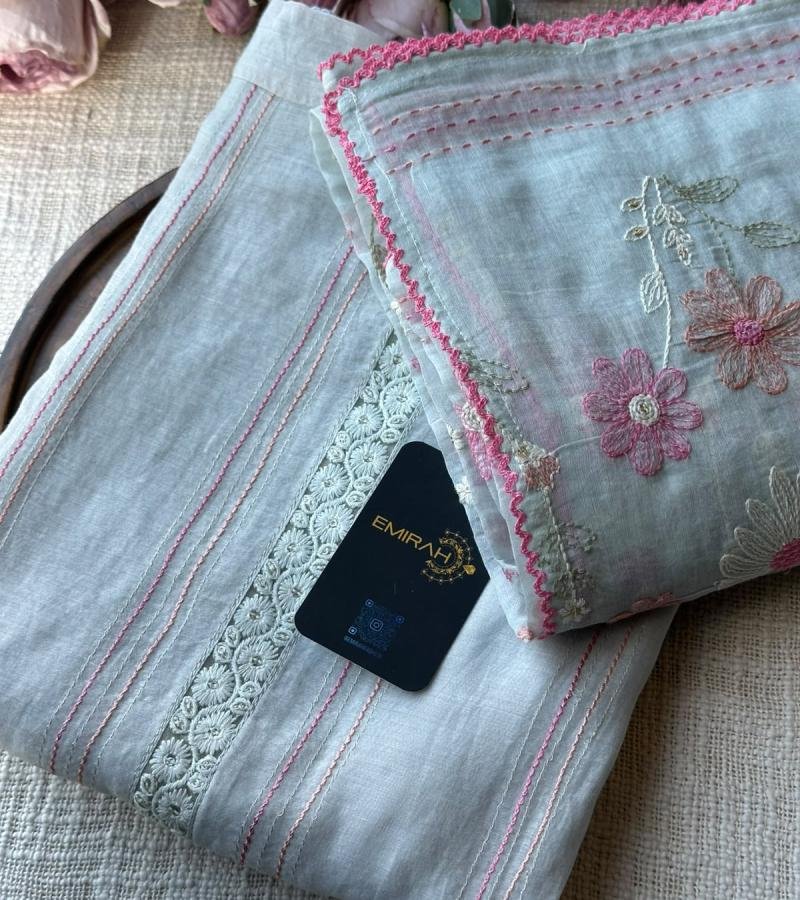 Mul Chanderi Floral Grace  - Mixed Colors