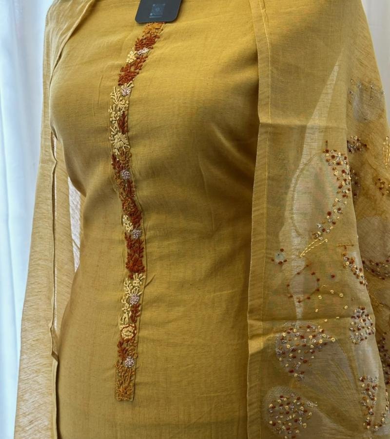 Chanderi Silk – Mustard Gold Grace - Mixed Colors