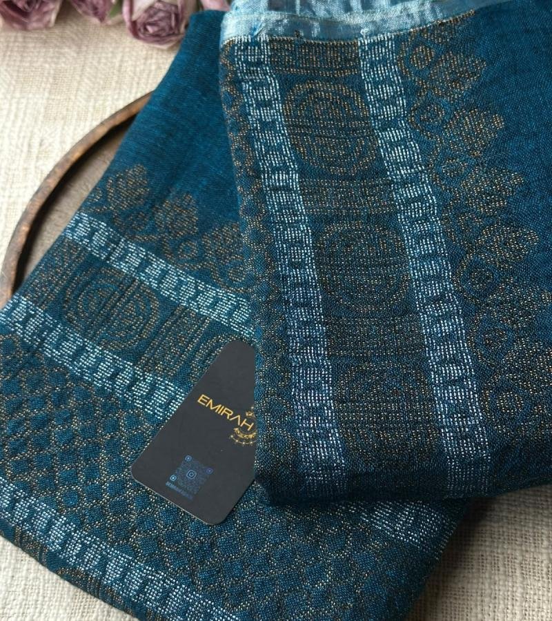 Linen Jamdani - Royal Blue