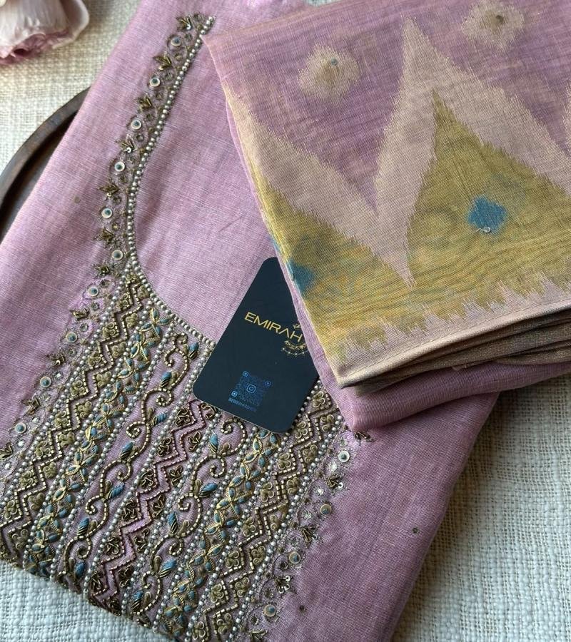 Chanderi with Jamdani Weaving - Mixed Colors
