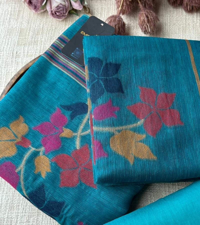 Chanderi with Jamdani Weaving ✨ - Mixed Colors