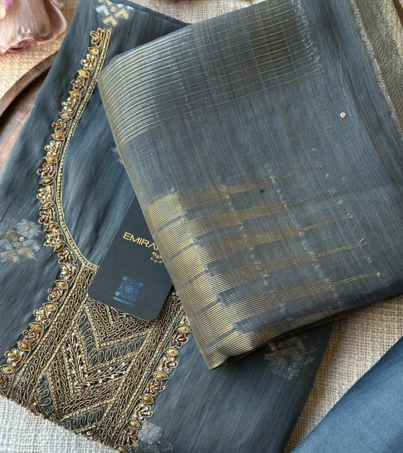 Chanderi with Jamdani Weaving  - Mixed Colors