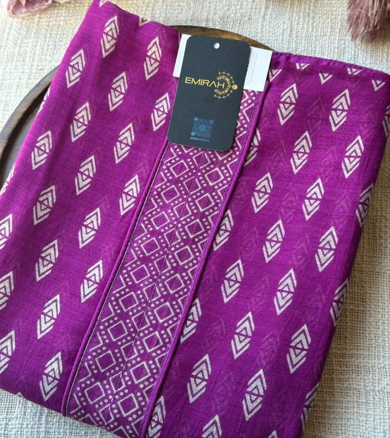 Royal Gadwal Silk Suit - Rose Pink