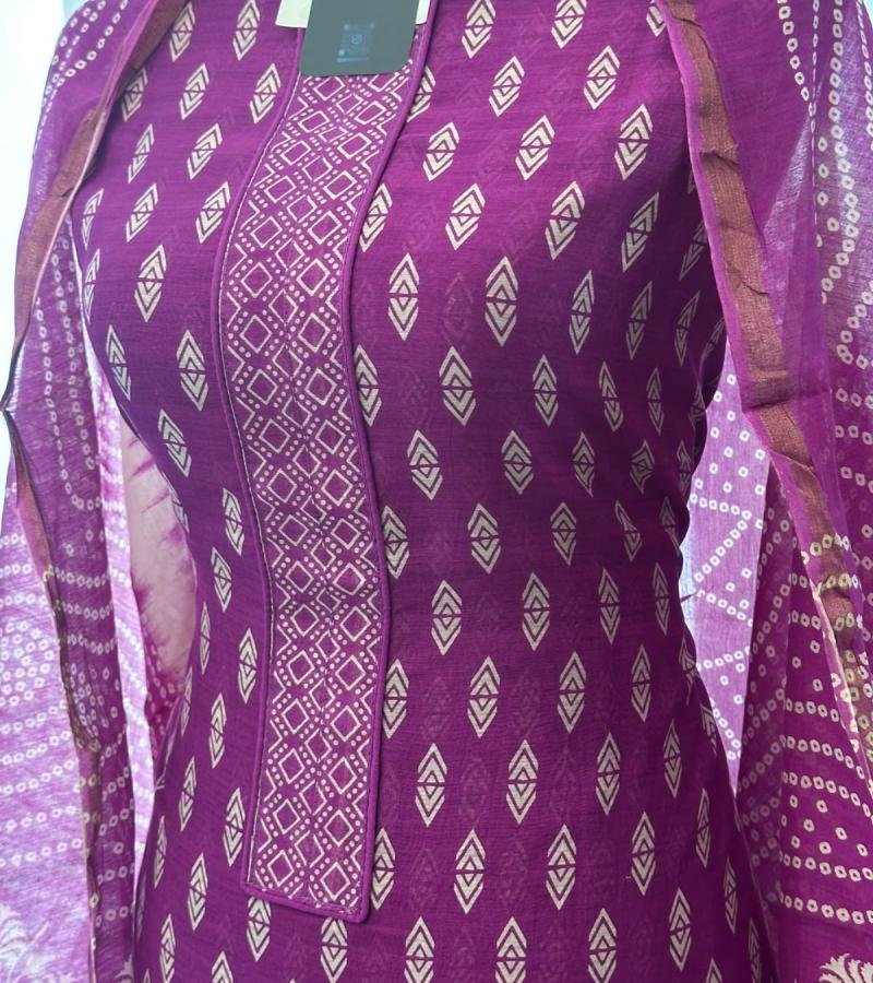 Royal Gadwal Silk Suit - Rose Pink