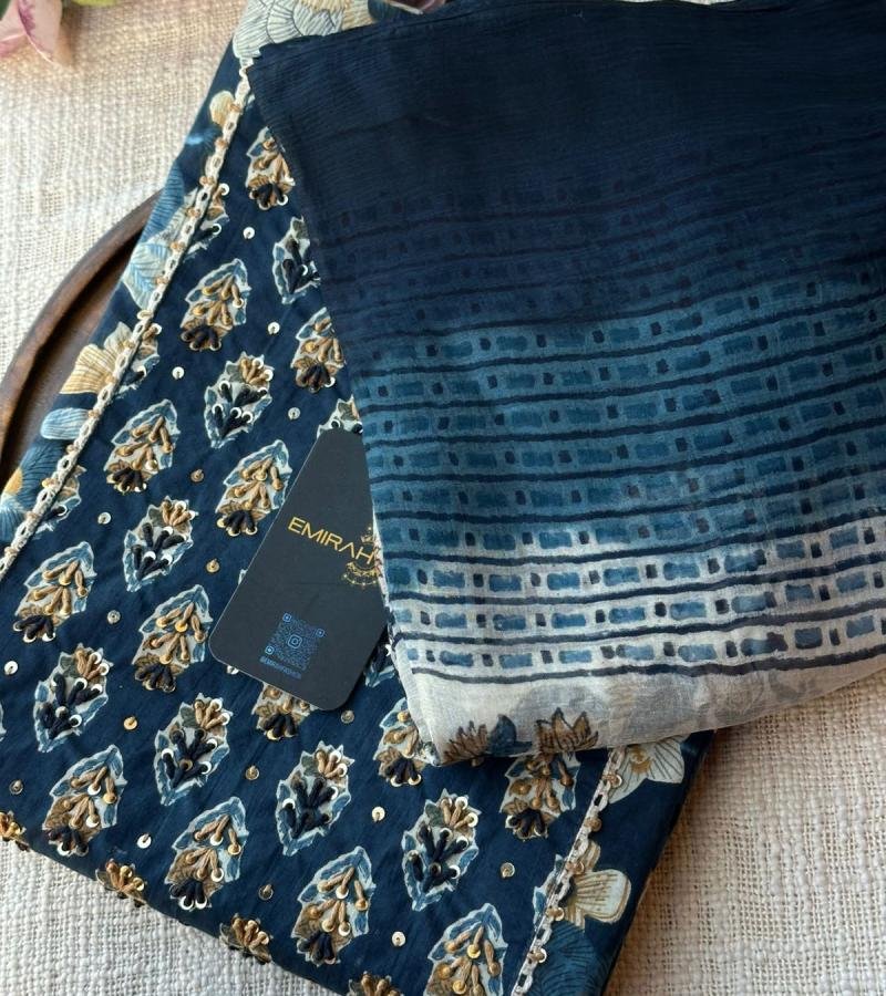 Midnight Blue Cotton Elegance - Mixed Colors