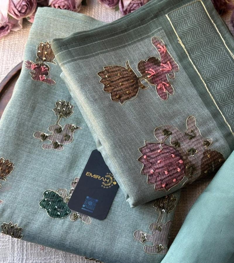 Sage Green Kota Chanderi Elegance  - Mixed Colors