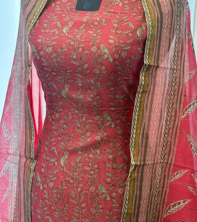 Maheshwari Silk Elegance  - Rose Pink