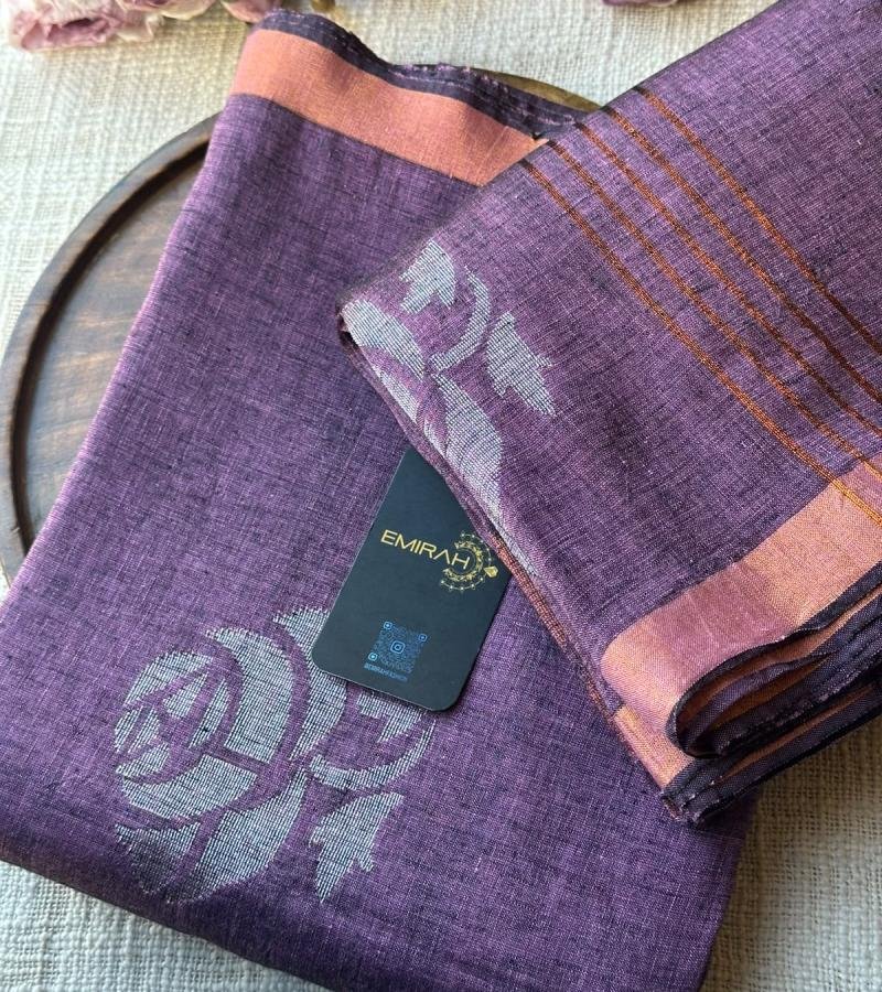 Linen Jamdani Elegance  - Mixed Colors