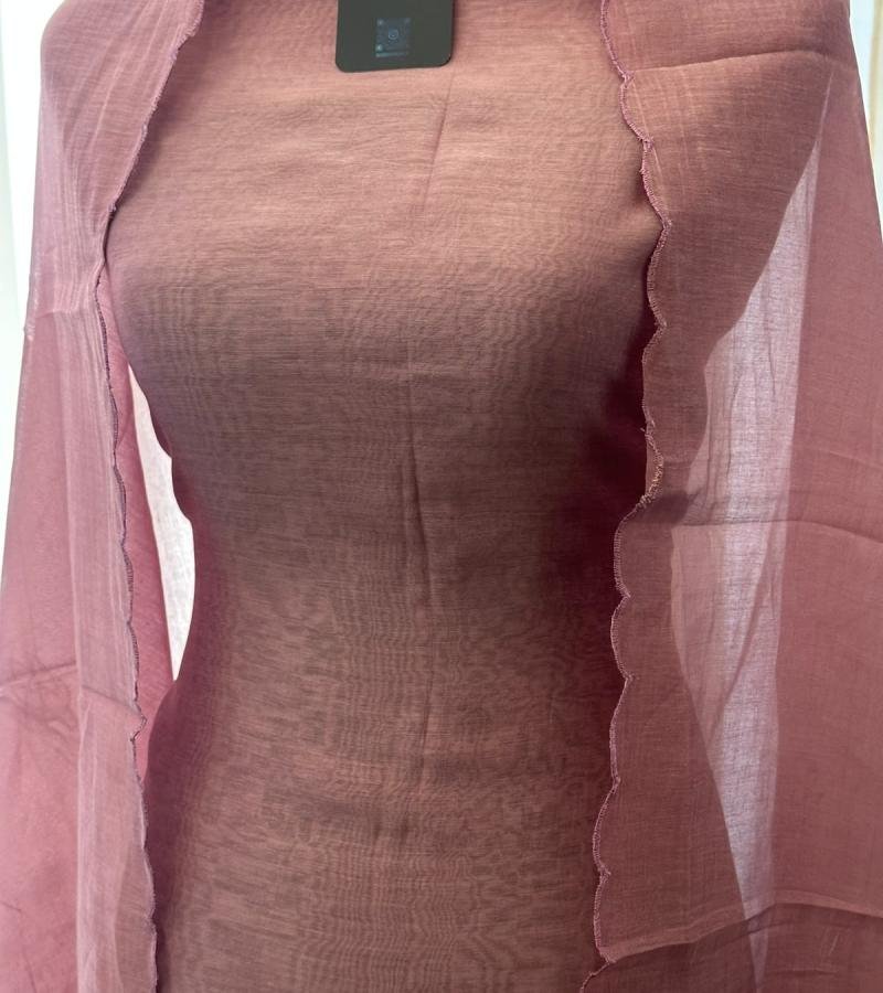  Mul Chanderi Embroidered Suit - Rose Pink