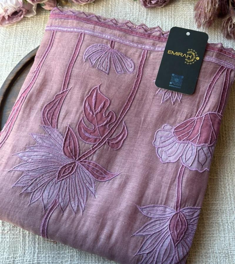  Mul Chanderi Embroidered Suit - Rose Pink