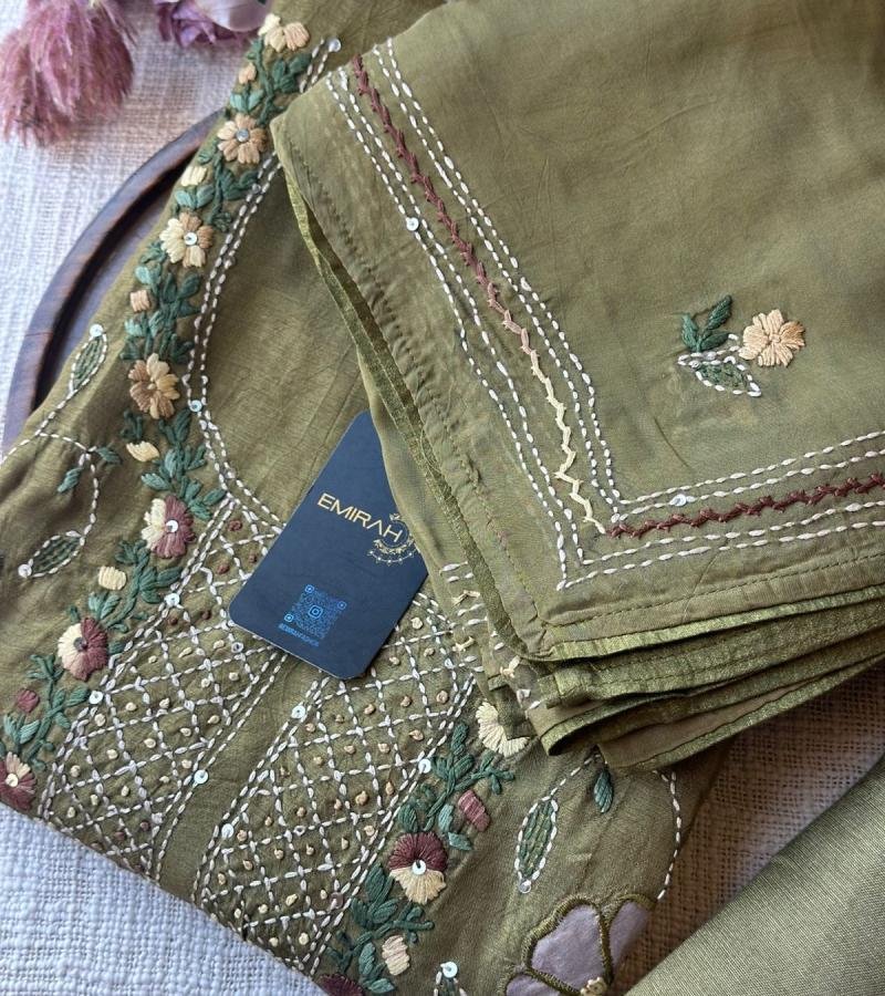 Mul Chanderi suit - Mixed Colors