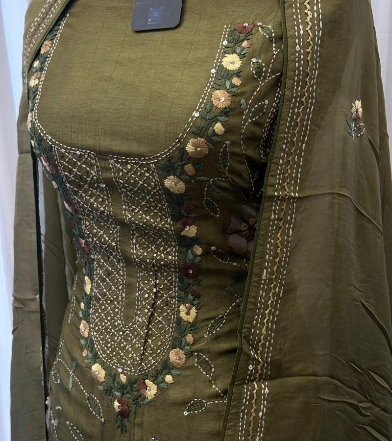 Mul Chanderi suit - Mixed Colors