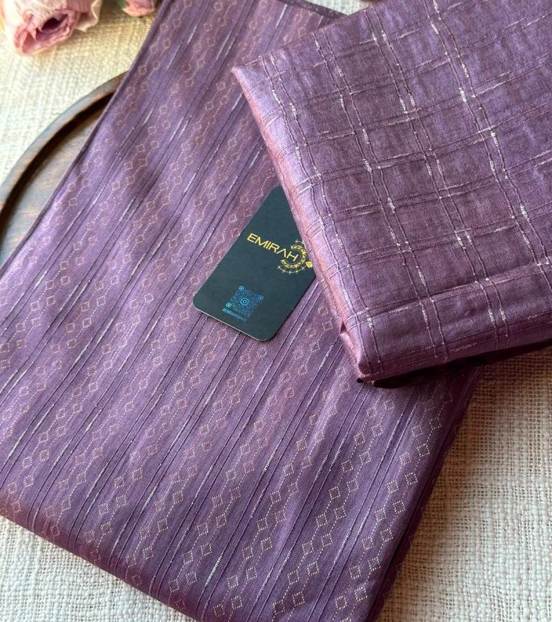 Regal Tussar in a dreamy mauve plum  - Mixed Colors