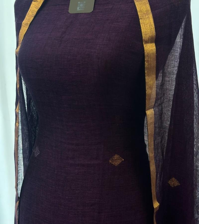 Linen Silk Jamdani Suit Set - Mixed Colors