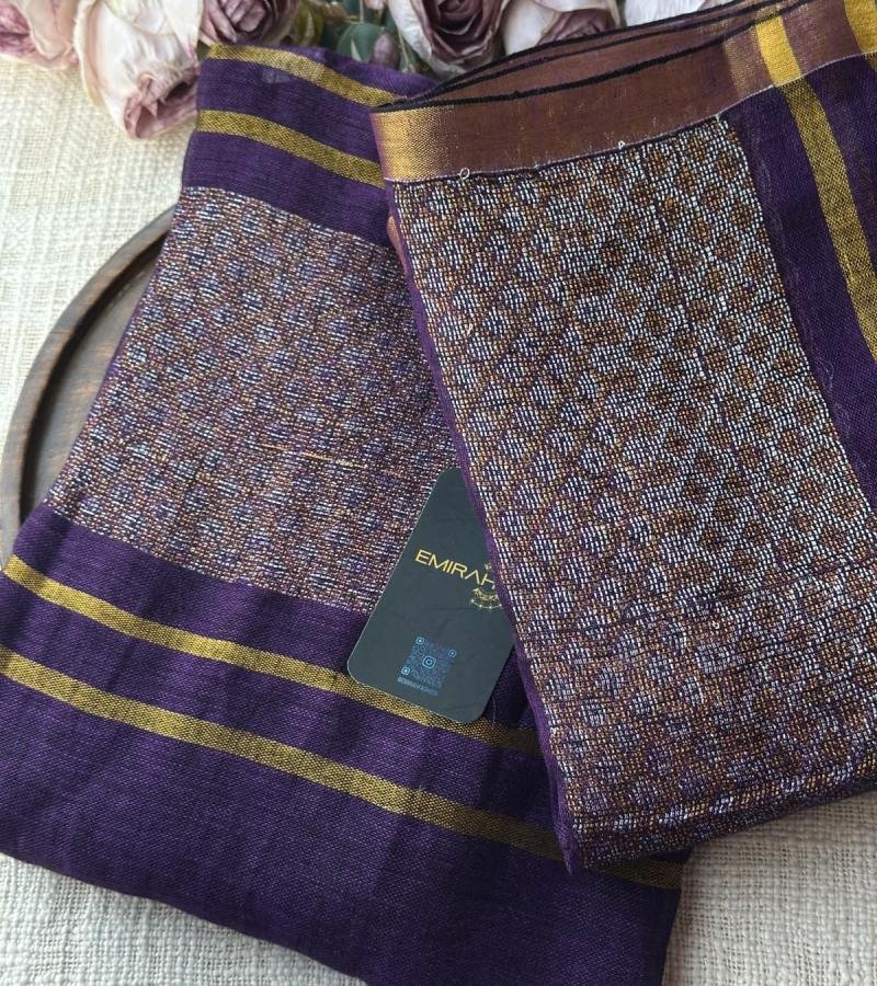 Linen Silk Jamdani Suit Set - Mixed Colors