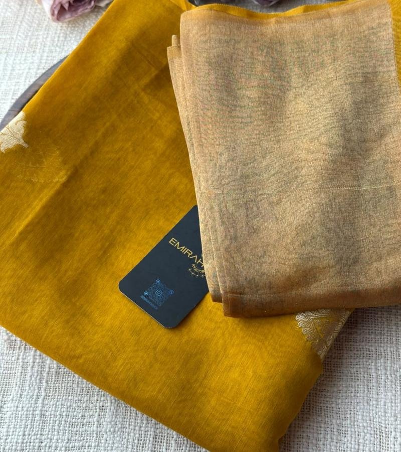  Mustard Mul Chanderi Suit Set - Mixed Colors