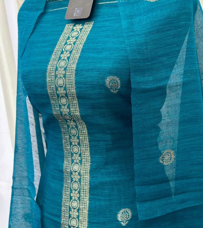 Chanderi with Jamdani Weaving  - Mixed Colors