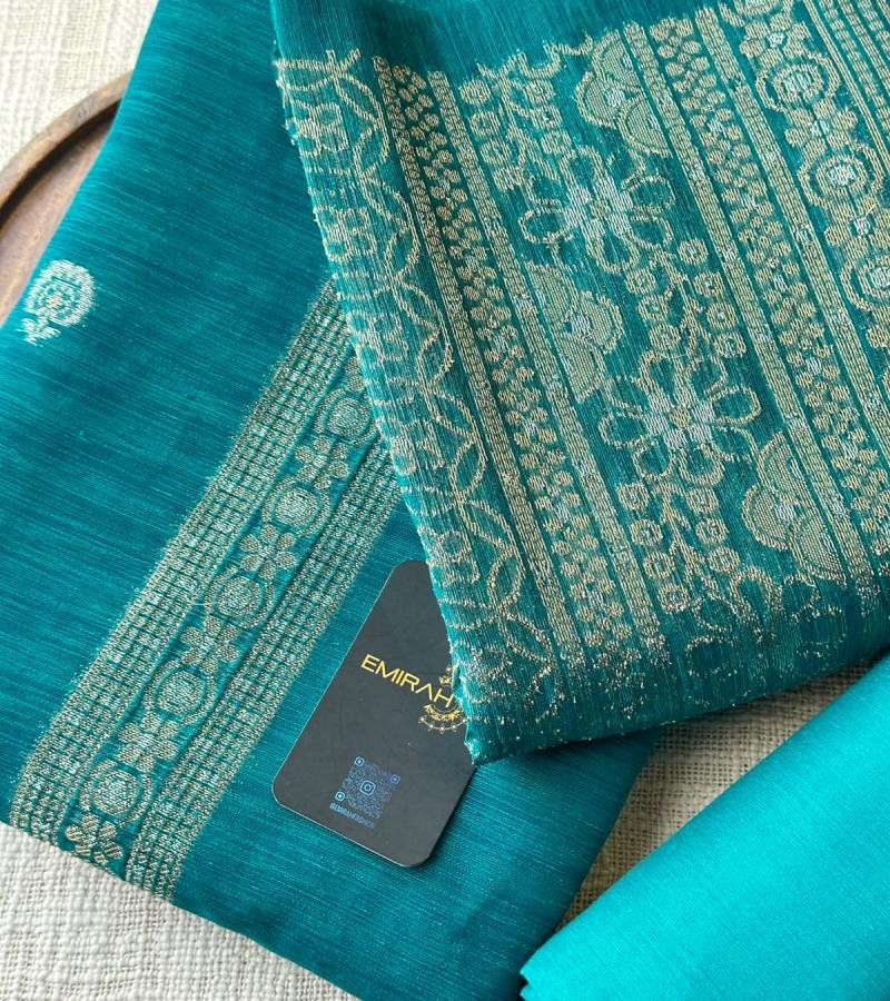 Chanderi with Jamdani Weaving  - Mixed Colors