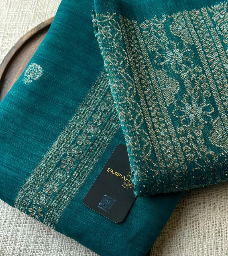 Chanderi with Jamdani Weaving  - Mixed Colors