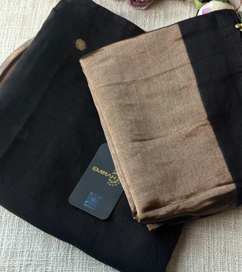 Black Mul Chanderi Suit - Jet Black