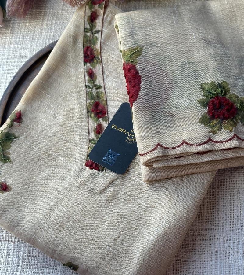 Kota Chanderi Floral Suit  - Mixed Colors