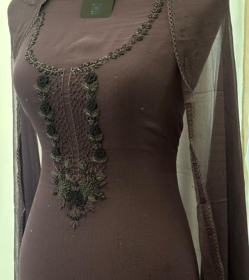 Chiffon Embroidered Salwar Suit  - Mixed Colors