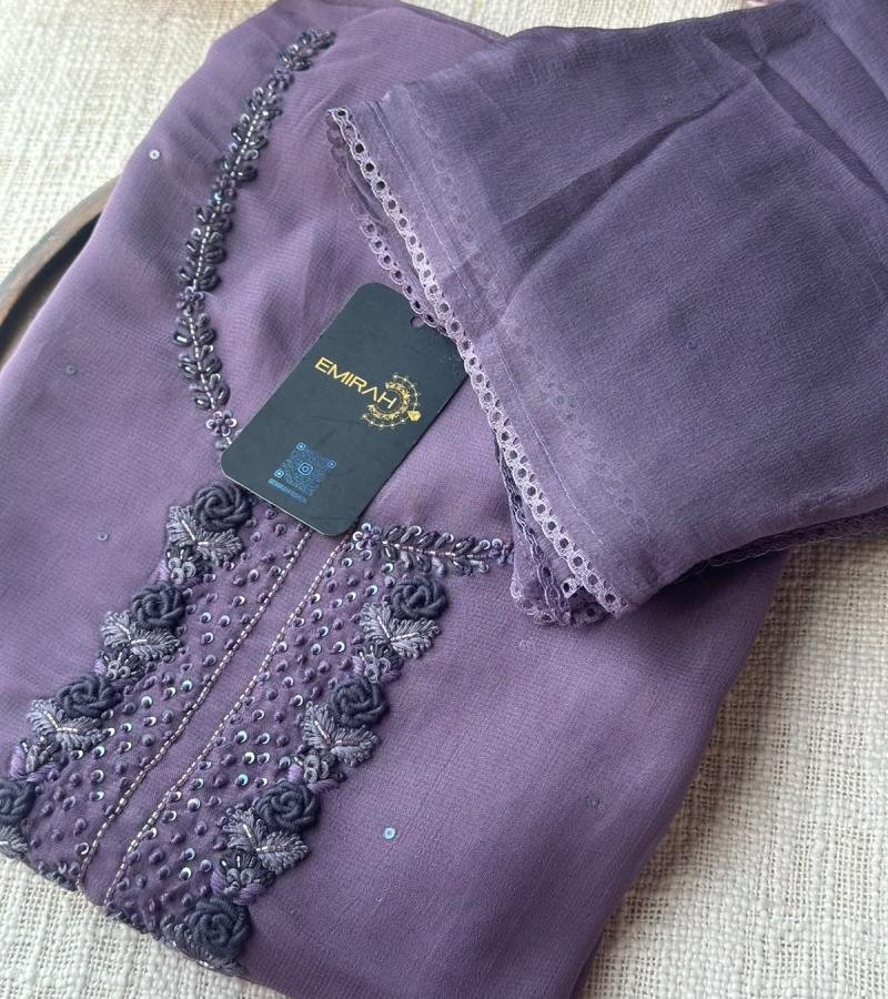 Chiffon Embroidered Salwar Suit  - Mixed Colors