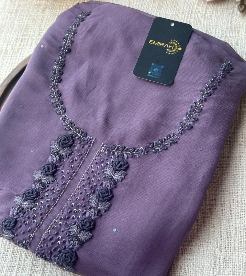 Chiffon Embroidered Salwar Suit  - Mixed Colors
