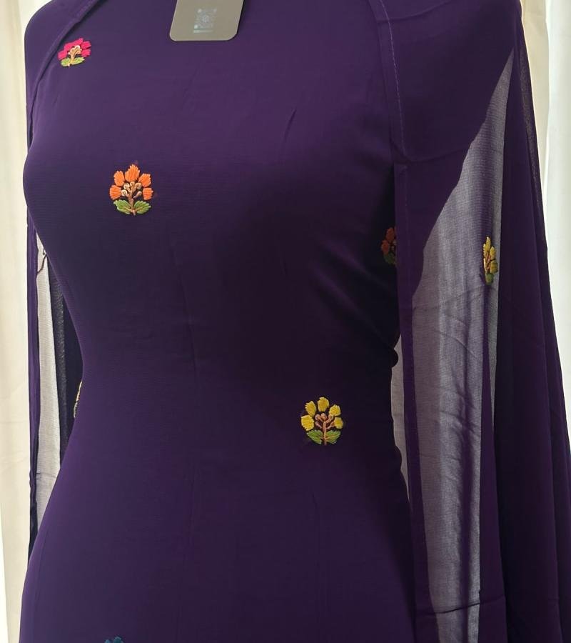 Georgette Embroidered Suit  - Mixed Colors