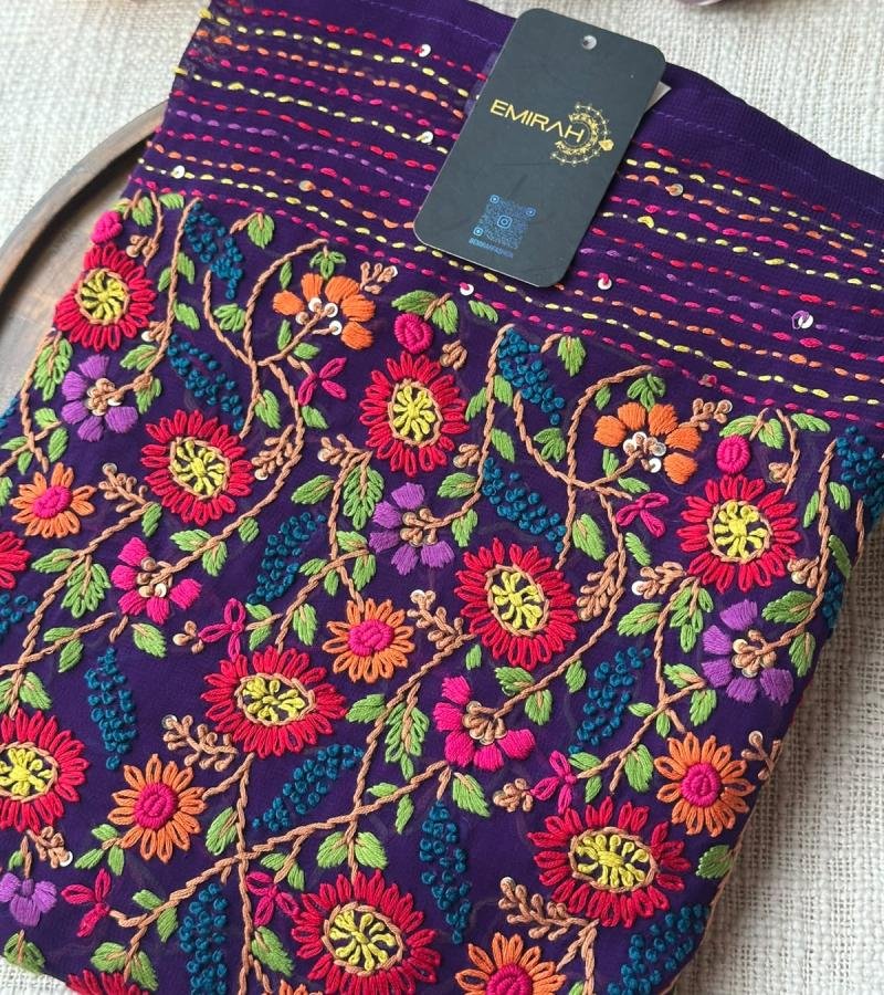 Georgette Embroidered Suit  - Mixed Colors