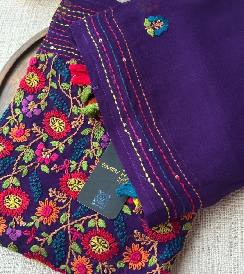 Georgette Embroidered Suit  - Mixed Colors