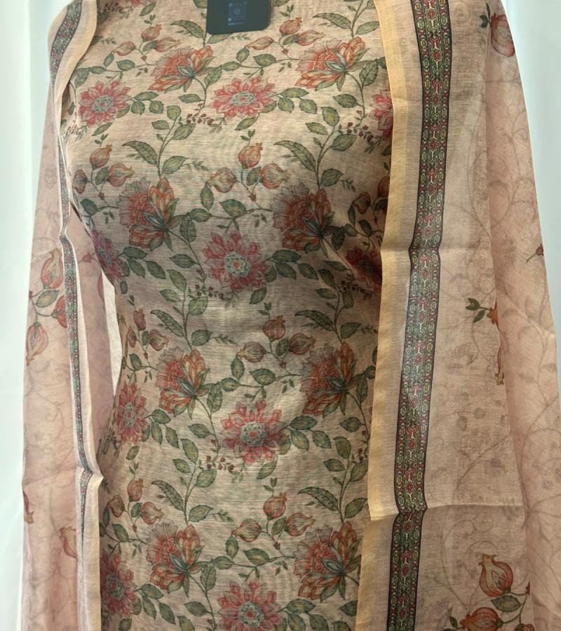 Kota Chanderi Floral Suit - Mixed Colors