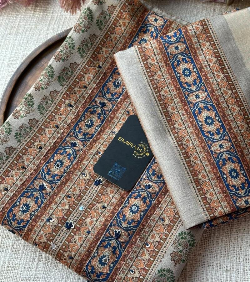 Soft Kota Chanderi Floral Suit - Mixed Colors