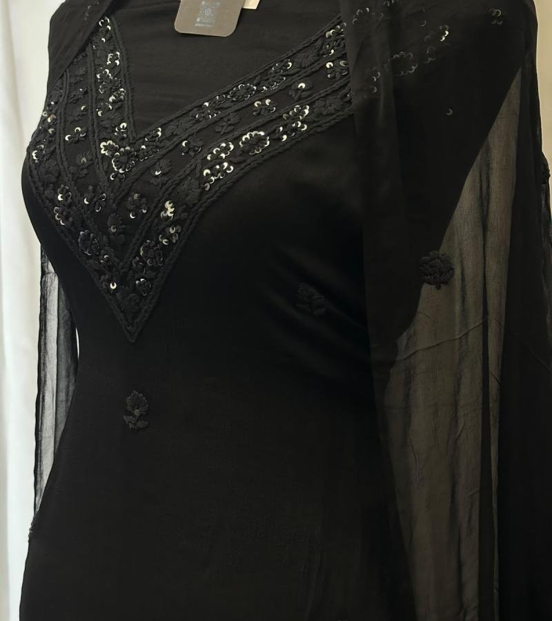Elegant Black Chinnon Suit - Jet Black
