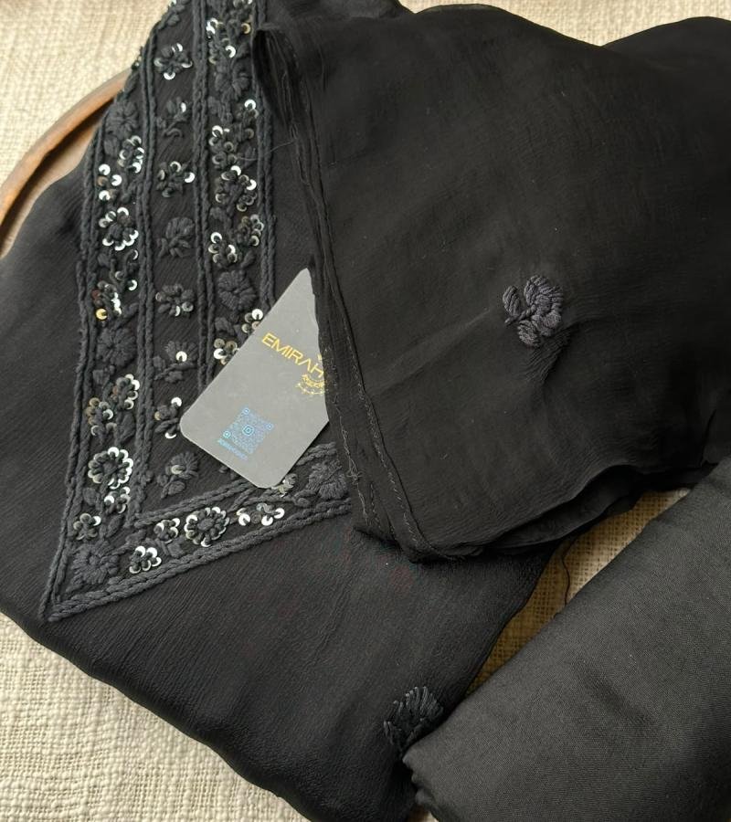 Elegant Black Chinnon Suit - Jet Black
