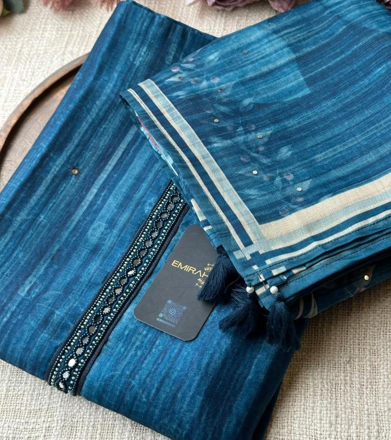 Blue Kota Chanderi Suit - Royal Blue