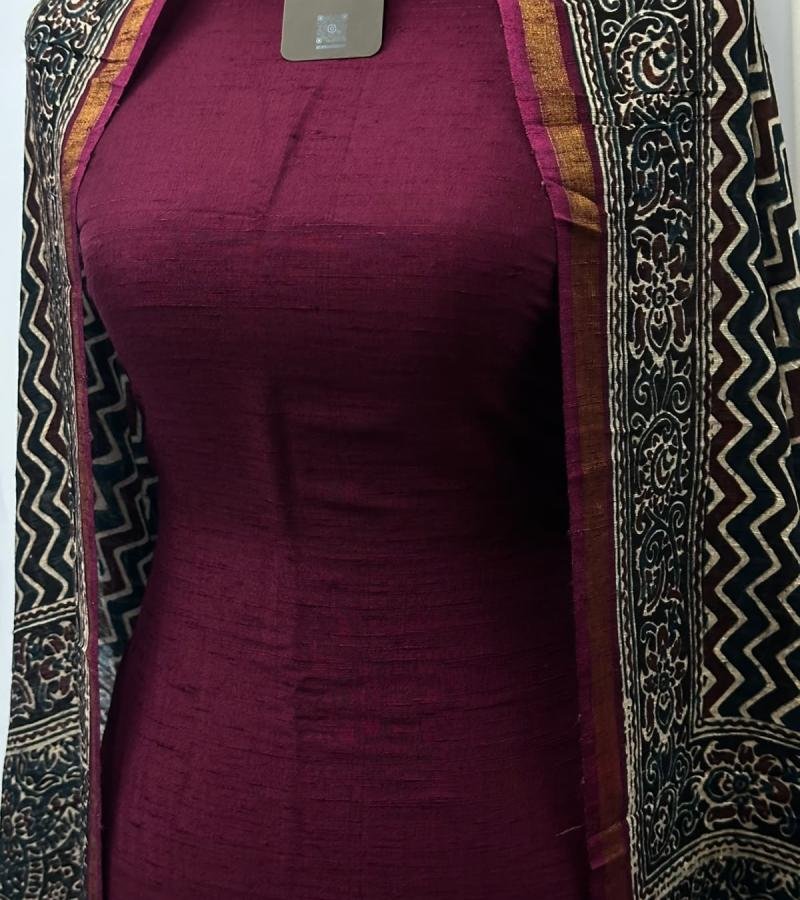 Royal Wine Russian Silk Suit - Mixed Colors